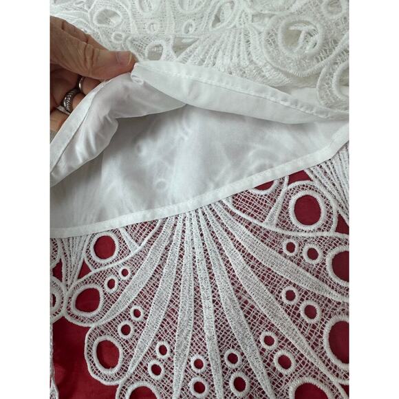 Fairy Scalloped Lace Shirt Bell Sleeves Vintage-Inspired Cottagecore Large White - Picture 7 of 7